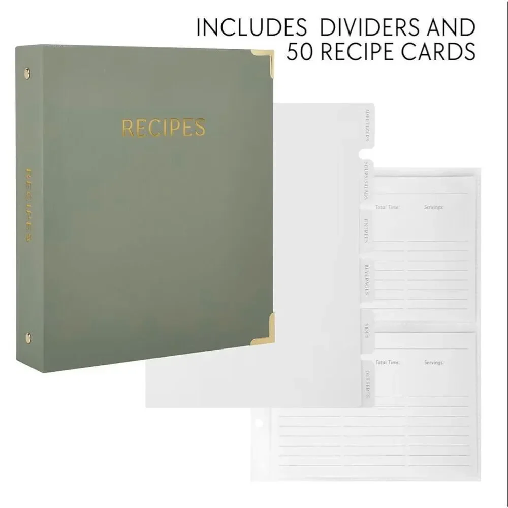 The Perfect Recipe Book with Plastic Sleeves to Write in Your Own Recipes, Cards